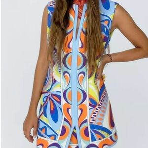 ZARA WOMAN SHORT PRINTED DRESS 7714/017 MULTICOLOR BLOGGERS FAV SMALL NWT